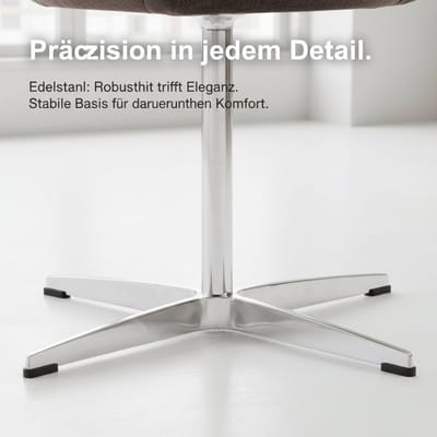 MODENUIT Eetkamerstoel - 64 x 64 x 78 cm - 360 Graden Draaibaar Onderstel - Voor Eetkamer - Stof Metaal - Bruin