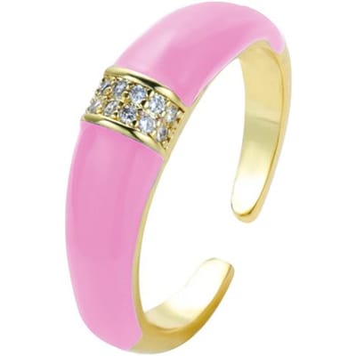 Nieuwe Herfst Trend Mode Ring voor Vrouw Micro Pavé Zirkoon Eenvoudig Temperament Meisje Cadeau Banket beige