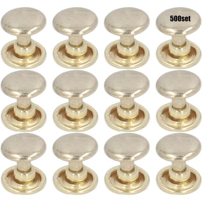 500set Clous Métalliques Rivets 8mm DIY Fer Double Plat Revêtement Uniforme Processus d'Électroplacage Cuir