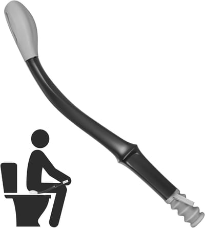 Dailygoods- Toilethulpgereedschap 15 Inch - Onderste Wisser - Ergonomisch Ontwerp - Stevige Kunststof Handgreep - Siliconen Veegkop - Hygiënisch Gebruik - Toiletwisser