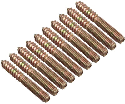 Dailygoods- Meubelschroeven M8 - Hout-op-metaal - Pluggen - Dubbele eindkopschroeven - 10 stuks - Verzinkt, Corrosiebestendig - Schroeven