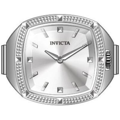 Invicta Mini Ring 50637 Dameshorloge - Quartz Uurwerk - Roestvrij Staal met Zilveren Wijzerplaat - 23 mm