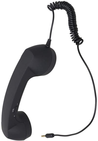 Dailygoods- Telefoonhoorn Retro - Mobiele Telefoon Ontvanger - Microfoon van Hoge Kwaliteit - 3,5 mm Aansluiting - ABS Materiaal - 100 cm Kabellengte - Handset