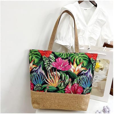 Sac fourre-tout en toile pour femme élégant sac à main en toile sac fourre-tout à bandoulière avec fermeture éclair mignon décontracté léger imprimé toile fourre-tout de plage pour le shopping et les voyages gray