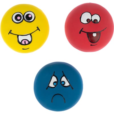 zooplus Basics hondenspeelgoed Emoji latex ballen set van 3 (Ø5cm per stuk)