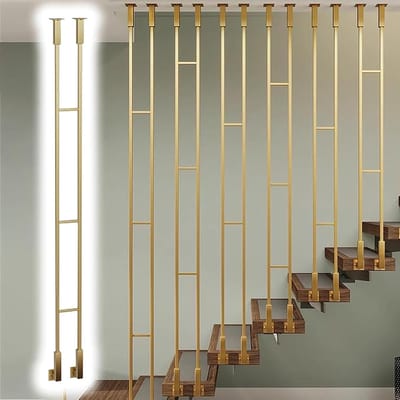 Trap vangrailpost - Moderne reling - Binnenhuis veiligheid - Verstelbare hoogte - 40-240 cm hoogte - Zwart goud wit