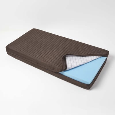 Homescapes velours zitkussenhoes bruin voor 2-zits bankkussens, 100x50x10 cm
