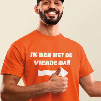 Oranje T-shirt EK WK Ik Ben Met De Vierde Man - MAAT XS - Heren Feestkleding & Carnavalskleding