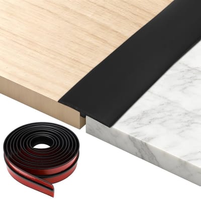 Zelfklevende PVC Vloerovergangsstrips voor Laminaat en Tegels, Ideaal voor Deurverbindingen en Drempels, Zwart, 3m