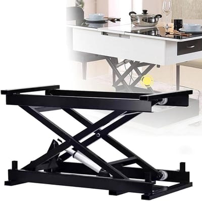 Elektrische Schaarheftafel - Hefplatform Lift - Goederen Verplaatsen - Draadloze Afstandsbediening - 760x420mm - Zwart