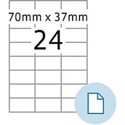 Etiketten HERMA 8424, permanente kleefstof, bedrukbaar, B 70 x H 37 mm, papier, wit, 12000 stuks/500 vellen