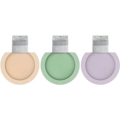 3 Stuks 60ml/90ml Reizen Siliconen Fles Set Lotion Toner Crème Shampoo Make-up Sample Lege Opbergfles Draagbaar Container Gereedschap 60ml beige