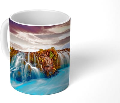 Mok - Koffiemok - Waterval - Landschap - Wolken - Natuur - Mokken - 350 ML - Beker - Koffiemokken - Theemok