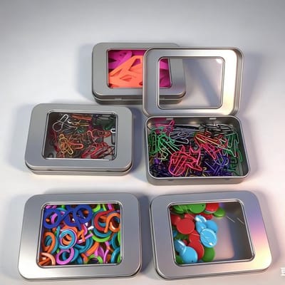 Opbergdozen mini blikjes 8 stuk zilver met