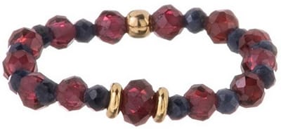 ALISIA AL5239.01.000.D - 57 MM - GOLD-PLATED KRALEN RING MET GRANAAT EN SAFFIER 1 STUK