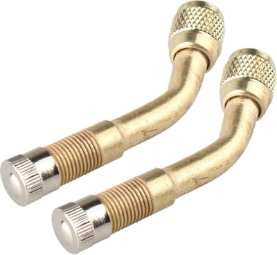 2pcs 135 Degree Angle Valve Extenders Tire Stem Extension Wheel Adapter for Car Motorcycle Bicycle Truck (Golden) - ShopVlot