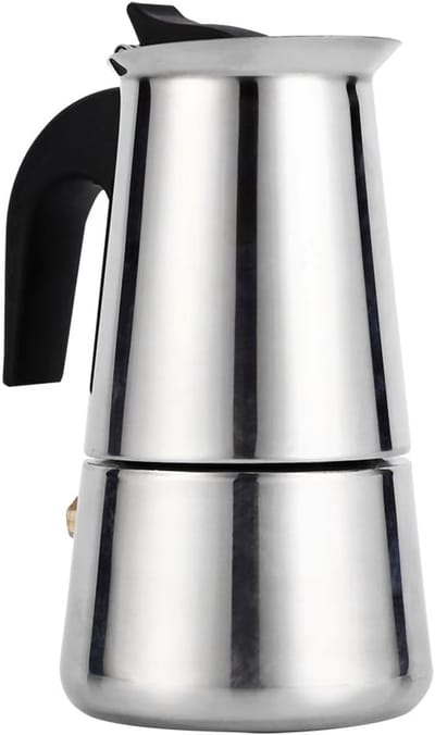 Klassiek Espressopot 100ml RVS - Geschikt voor Kookplaat en Onderweg