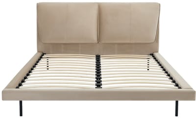 Vente-unique Bedframe fluweel taupe 140 x 190 cm
