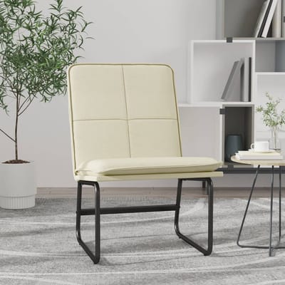 vidaXL Loungestoel 54x75x76 cm kunstleer crèmekleurig