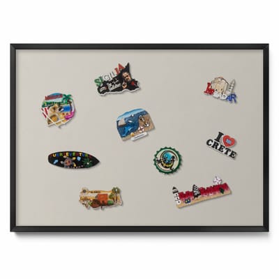 Tulup Magneetbord met Zwarte Frame - Romig Magneetbord in Effen Kleuren - 70 cm x 50 cm - Crèmekleur - Magnetisch Bord Kindvriendelijk - Memobord Magnetisch - Magnetisch Bord Rechthoekig