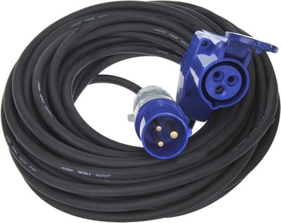ProPlus Verlengkabel - 20 meter - waterbestendig - haakse contrastekker - schuko stopcontact - 3 x 2,5 mm²