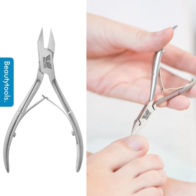 BeautyTools Professionele Nagelknipper - Hoektang voor (Harde) Teennagels, Kalknagels en Ingegroeide Nagelhoeken - Pedicure / Manicure tang - Recht Snijvlak 14 mm - INOX (NN-0164)