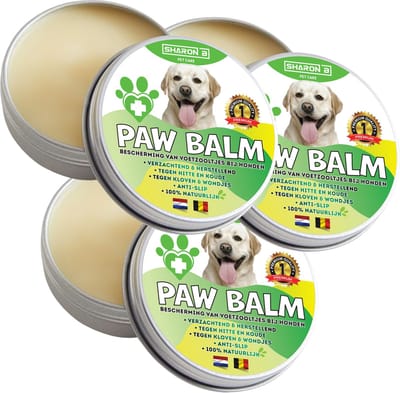 Sharon B - Paw Balm - Honden - Potenbalsem Hond, Beschermt Voetzooltjes tegen Kloven, Wondjes, Ontstekingen - Antislip - 60 ml - 3 Stuks