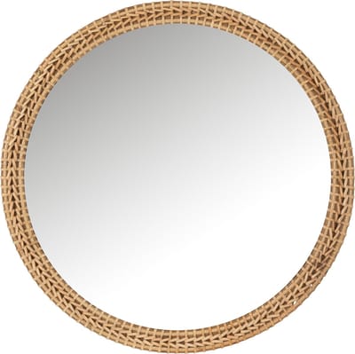J-Line spiegel Rond - spar/glas - naturel - Ø 75 cm