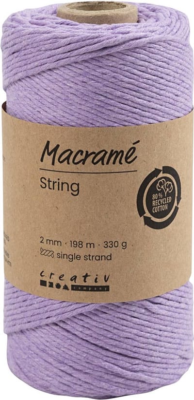 Creativ Company Macramé Koord 2 mm 198 m Paars