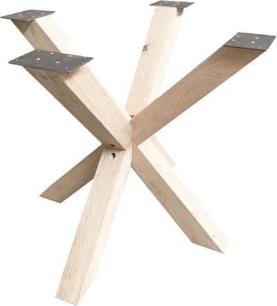 FLE - Spinpoot van eikenhout vierkanten matrix 75 bij 75 cm en hoogte 72 cm (8 x 8 cm)
