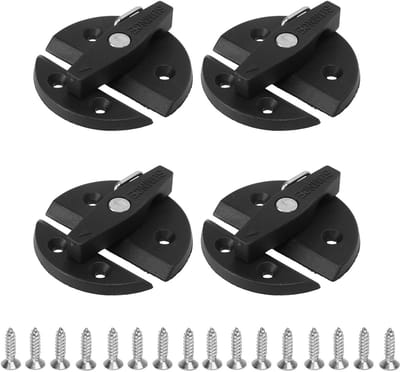 Dailygoods- Draaiknop Ronde Afwerking - Boot Deur - Kast Klink - Marine Grade 316 RVS - 4 Sets - Vergrendeling met Schroeven