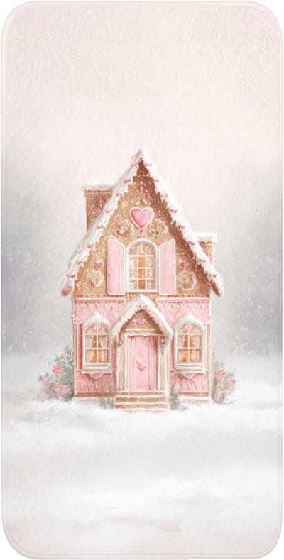 WC mat 60x120 cm - Antislip - Huisje - Suiker - Pastel - Toiletmat - Vloermat - Douchemat - Toilet tapijt - Toiletmatten