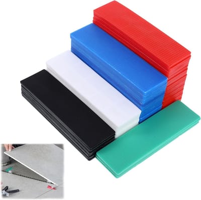 Set van 60 afstandhouders en beglazingsblokken voor ramen en tegels, 100 x 28 mm, in 6 kleuren, ideaal voor compensatie en stabilisatie