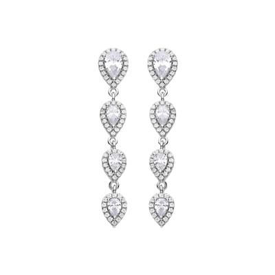 Luxenter Oorbellen van 925 sterling zilver en schitterende zirkonia met rhodiumafwerking - Mah