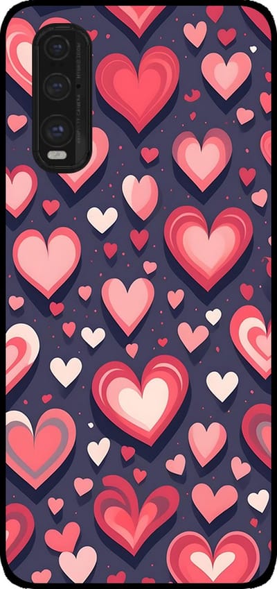 Smartphonica Telefoonhoesje Geschikt voor Oppo Find X2 met Hartjes Opdruk - TPU Backcover Case With Heart Design geschikt voor Oppo Find X2