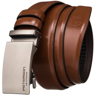 Peterson - Leren Riem - Automatische Gesp - Bruin - 95cm