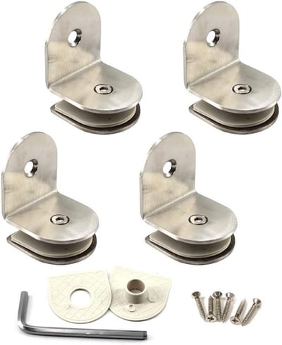 Glassteunbeugels voor wandmontage 8-12mm - RVS glazen planken clips - Set van 4 voor stevige ondersteuning
