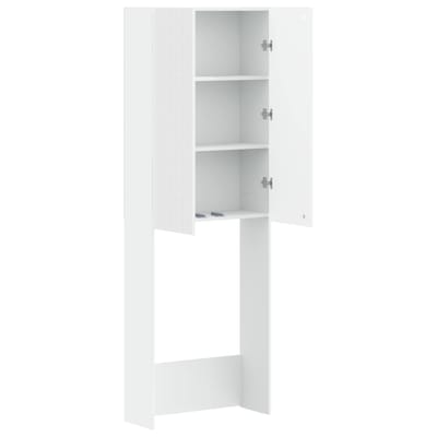 vidaXL - Toiletkast - ARNHEM - Wit - 66 - x - 25,5 - x - 190 - cm - Bewerkt - hout
