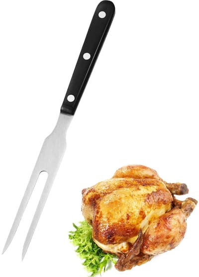 Dailygoods- Vleesvork RVS - Lange Handgreep 27cm - Ergonomisch Ontwerp - Ideaal voor Pulled Pork - Multifunctioneel - Comfortabel Gebruik - Vleesklauwen