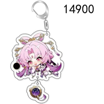 Heet Spel Honkai Star Rail Sleutelhanger Dan Heng Bronya Rand Asta Herta Himeko Q Versie Figuur Acryl Sleutelhanger Chaveio voor Fans Cadeau 8 cm white
