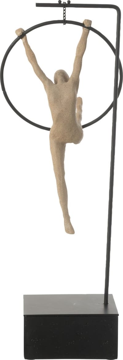 J-Line decoratie Gymnaste Hoepel Beta - polyresin - beige/zwart