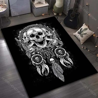 Gepersonaliseerd Schedel Dromenvanger Patroon voor Tapijt Woonkamer Slaapkamer Bedzijde Vloermat Huisdecoratie Sofa Kamer Vloerkleed voor Cadeau 50x80cm (20x31in)