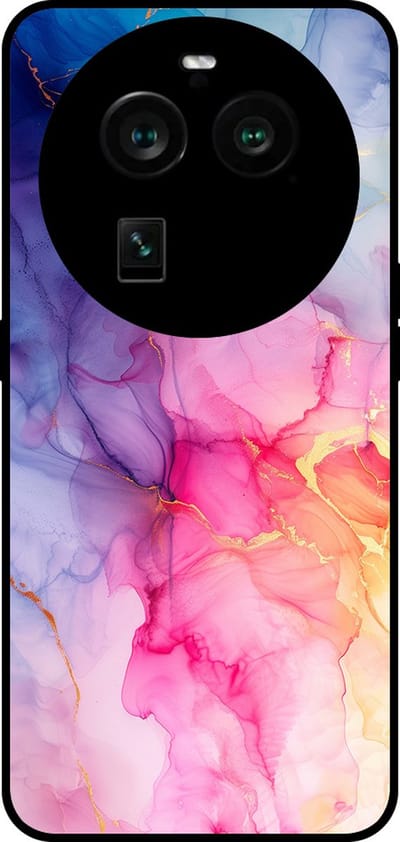 Smartphonica Telefoonhoesje Geschikt voor Oppo Find X6 Pro met marmer opdruk - TPU backcover case marble design - Regenboog geschikt voor Oppo Find X6 Pro
