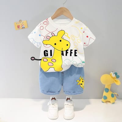 Vêtements d'été pour bébés filles, Costume pour enfants garçons, T-Shirt et short de dessin animé, 2 pièces/ensembles, Costume décontracté pour tout-petits, survêtements pour enfants, nouvelle collection 3T blanc