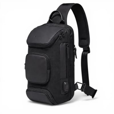 Sling Bag Rugzak met USB - Anti Diefstal Crossbody Tas - Zwart