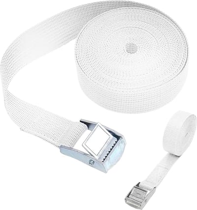 Spanbanden met Gesp - Robuuste Nylon Banden - Vastzetten van Lading - UV-bestendig en Verstelbaar - 5 Meter Lengte - Wit