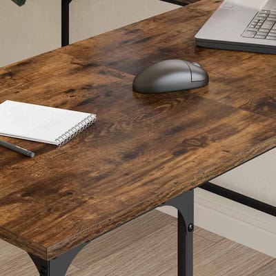 vidaXL - Bureau - 139x139x75 - cm - bewerkt - hout - gerookt - eikenkleurig