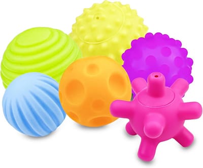 6 Kleurrijke Sensorische Ballen Set Educatief Speelgoed voor Baby en Peuter