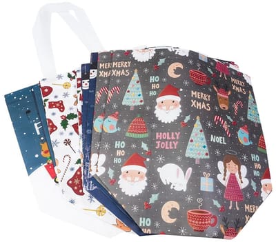 Allecto - Herbruikbare Kersttassen - Cadeautassen met Handgrepen - 8 Stuks - Voor Feestelijke Gelegenheden - Duurzaam en Stijlvol - Geschikt voor