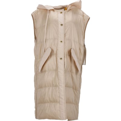 Moncler Genius 2 Moncler 1952 Camellias Lange Vest in Beige Nylon